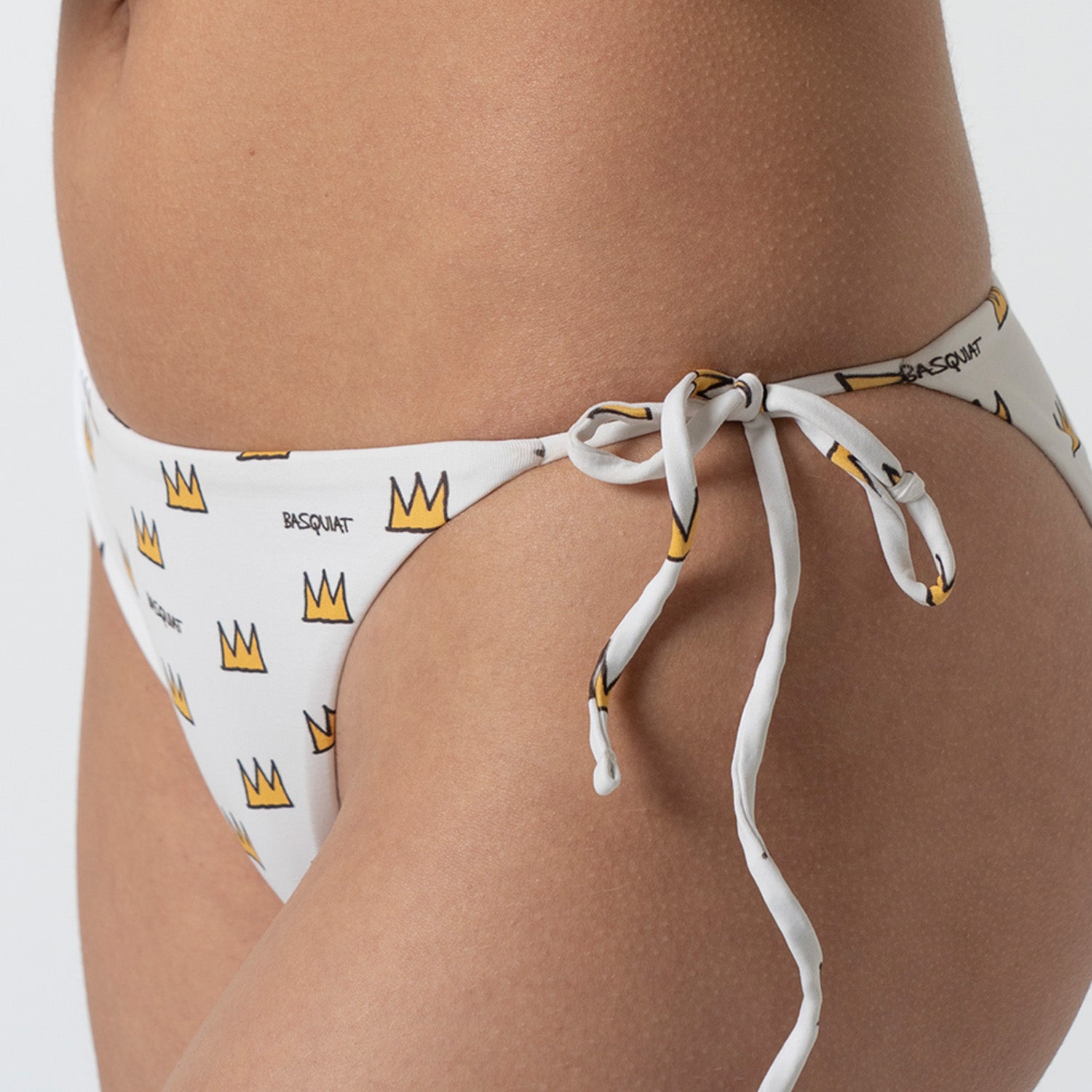 Basquiat Crown Bikini Bottom  - White (1)
