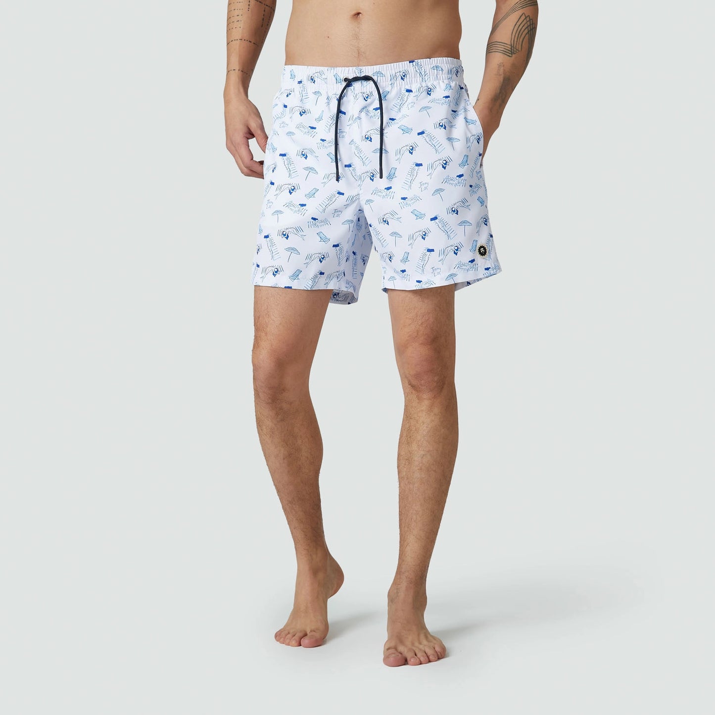 Tan Lines Swim Shorts - White