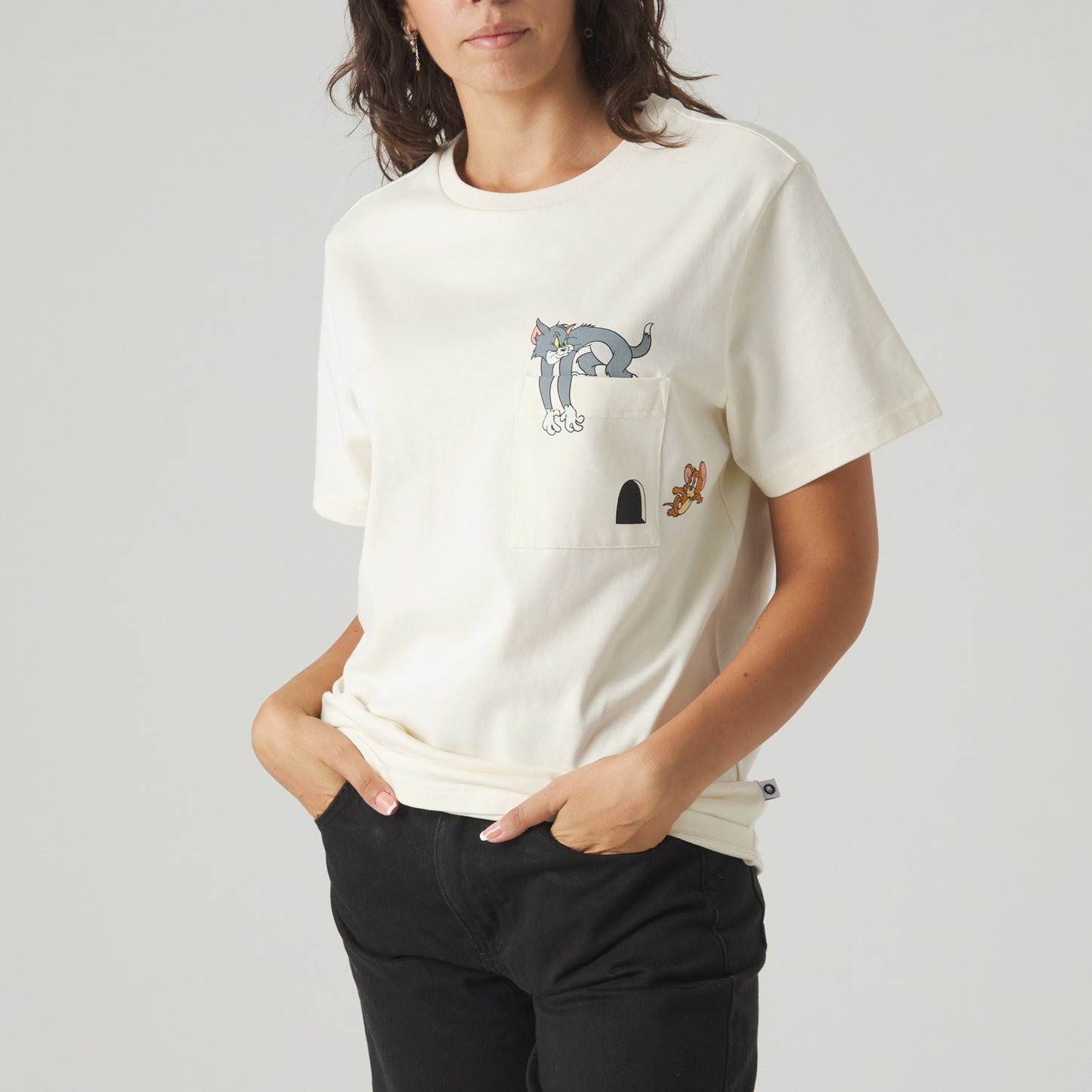 Tom and Jerry Pocket Tee - Beige