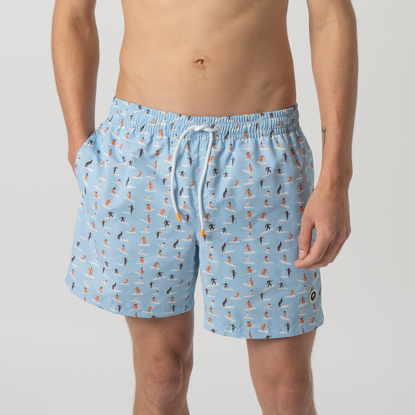 Surfers Swim Shorts - Light Blue