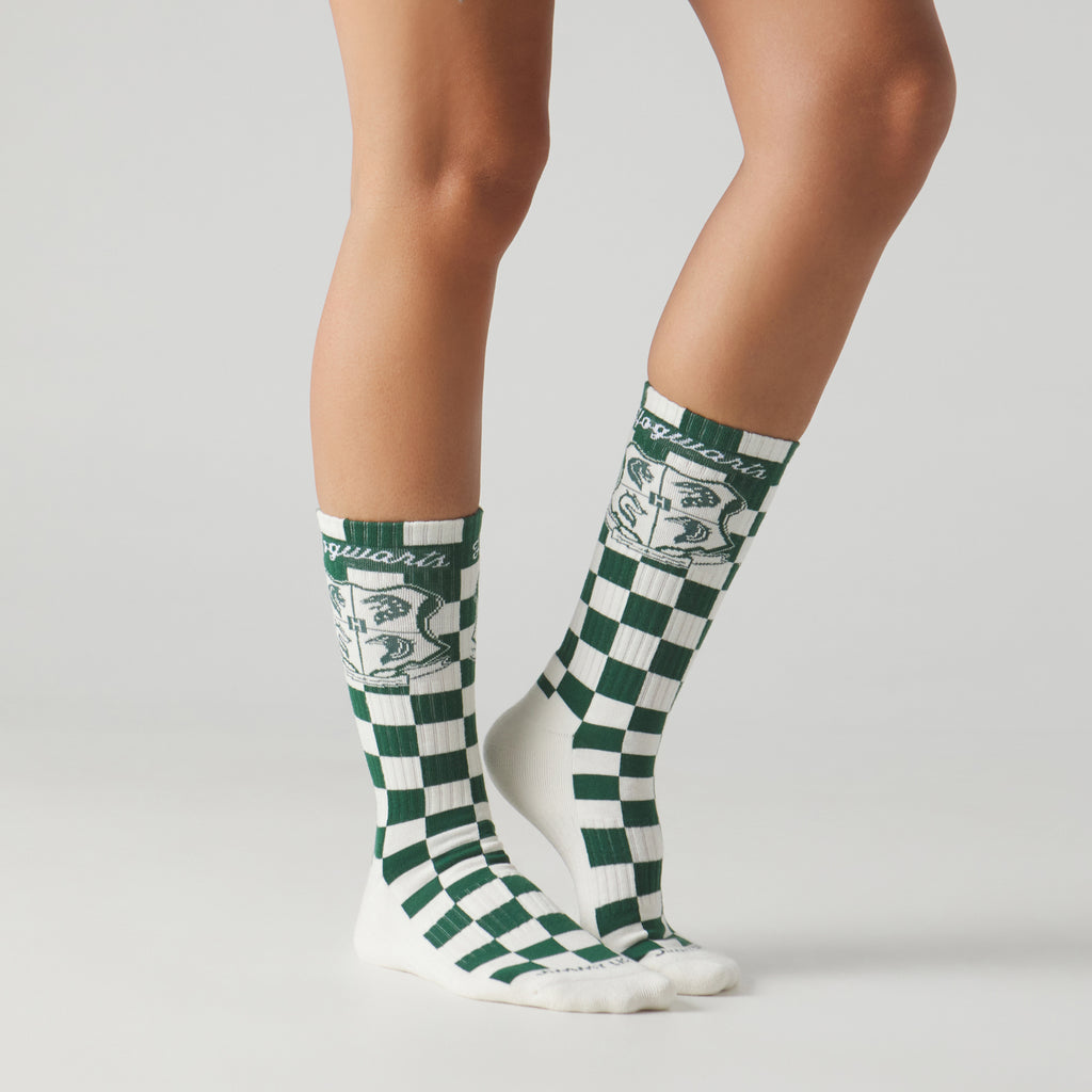 Athletic Harry Potter Hogwarts Crest Socks - Green White