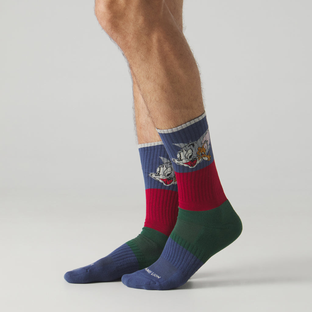 Athletic Tom and Jerry Socks - Navy Blue