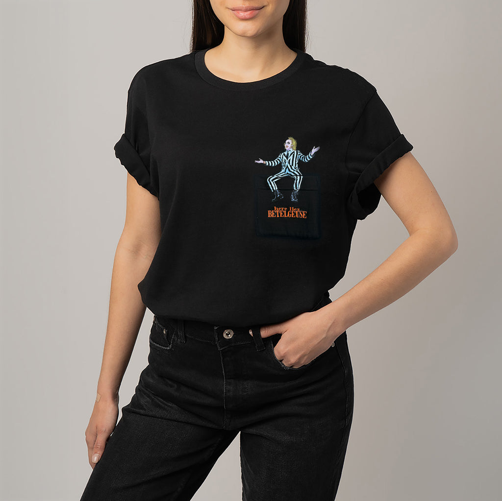 Beetlejuice Grave Pocket Tee - Black