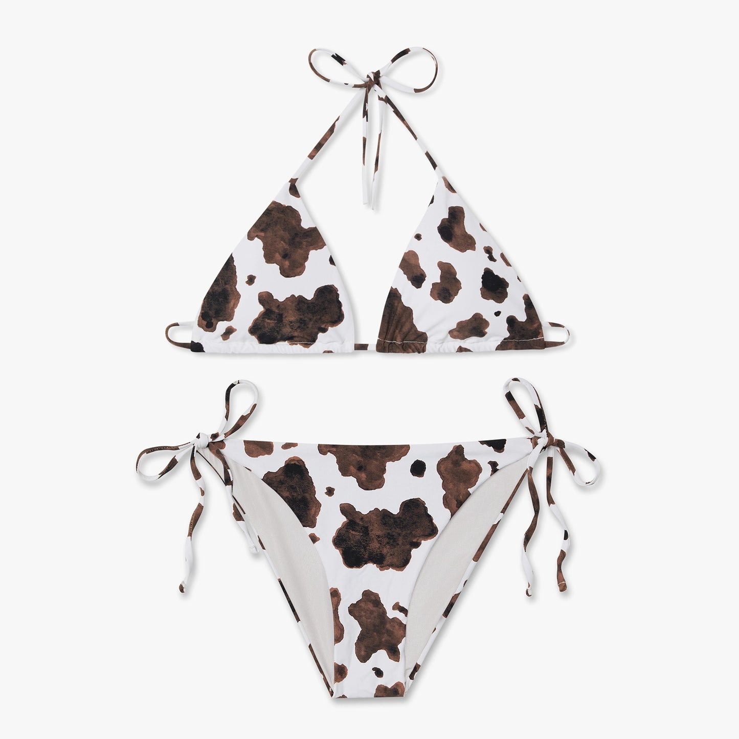 Cow Print Bikini Bottom - Off White