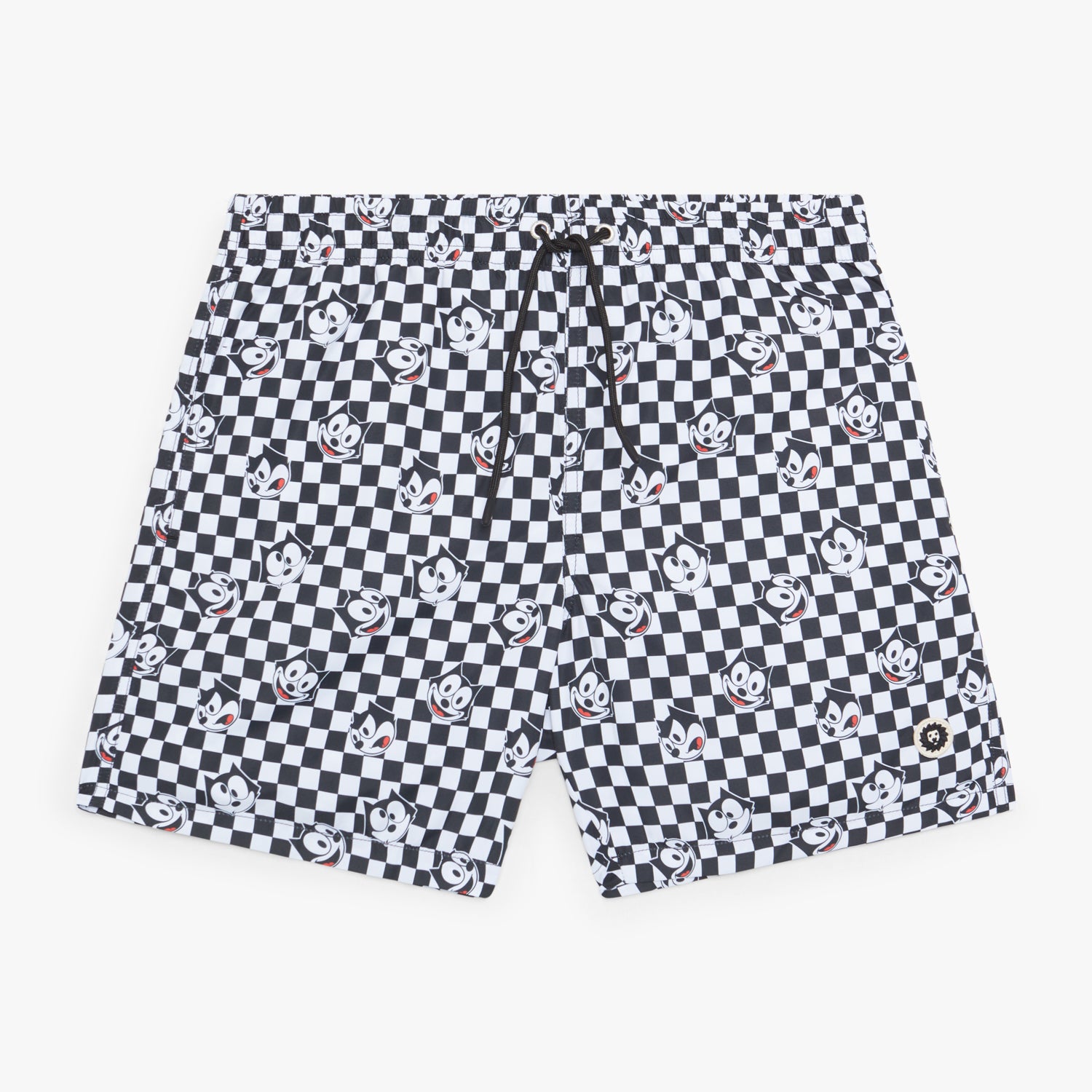 Felix Check Swim Shorts - Black White