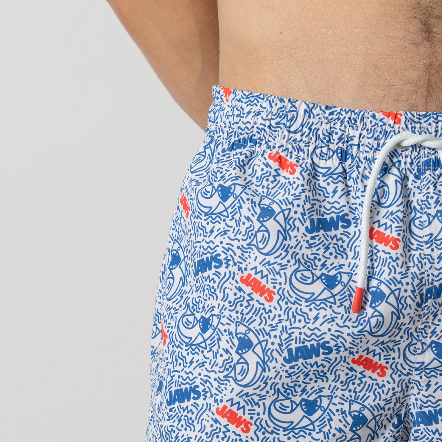 Jaws Swim Shorts - White Blue (4)